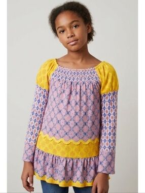 Moa Moa Kids Mixed Media blouse Size L
